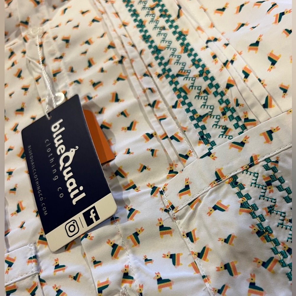 Fiesta guayabera blue quail fishing shirt dress - Picture 2 of 4